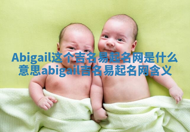 Abigail这个吉名易起名网是什么意思 abigail吉名易起名网含义