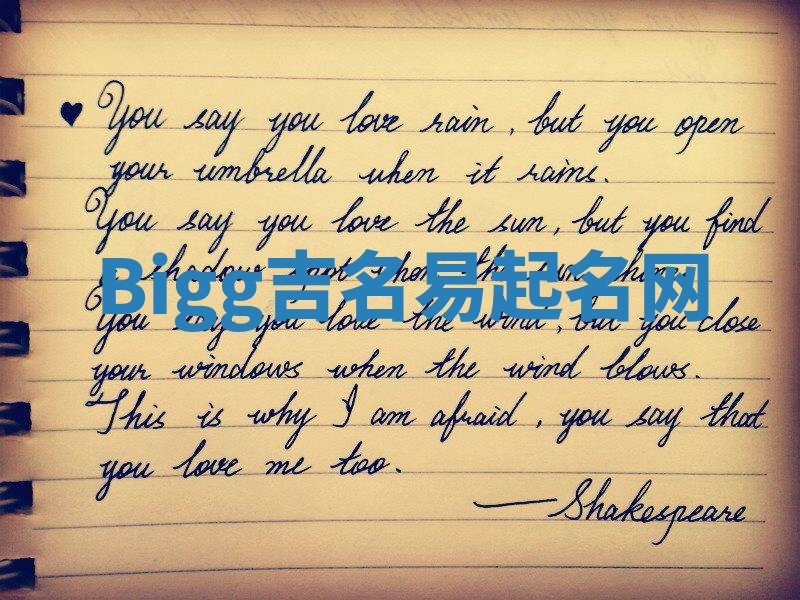 Bigg吉名易起名网