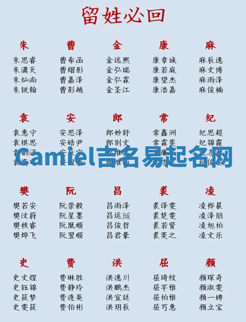 Camiel吉名易起名网