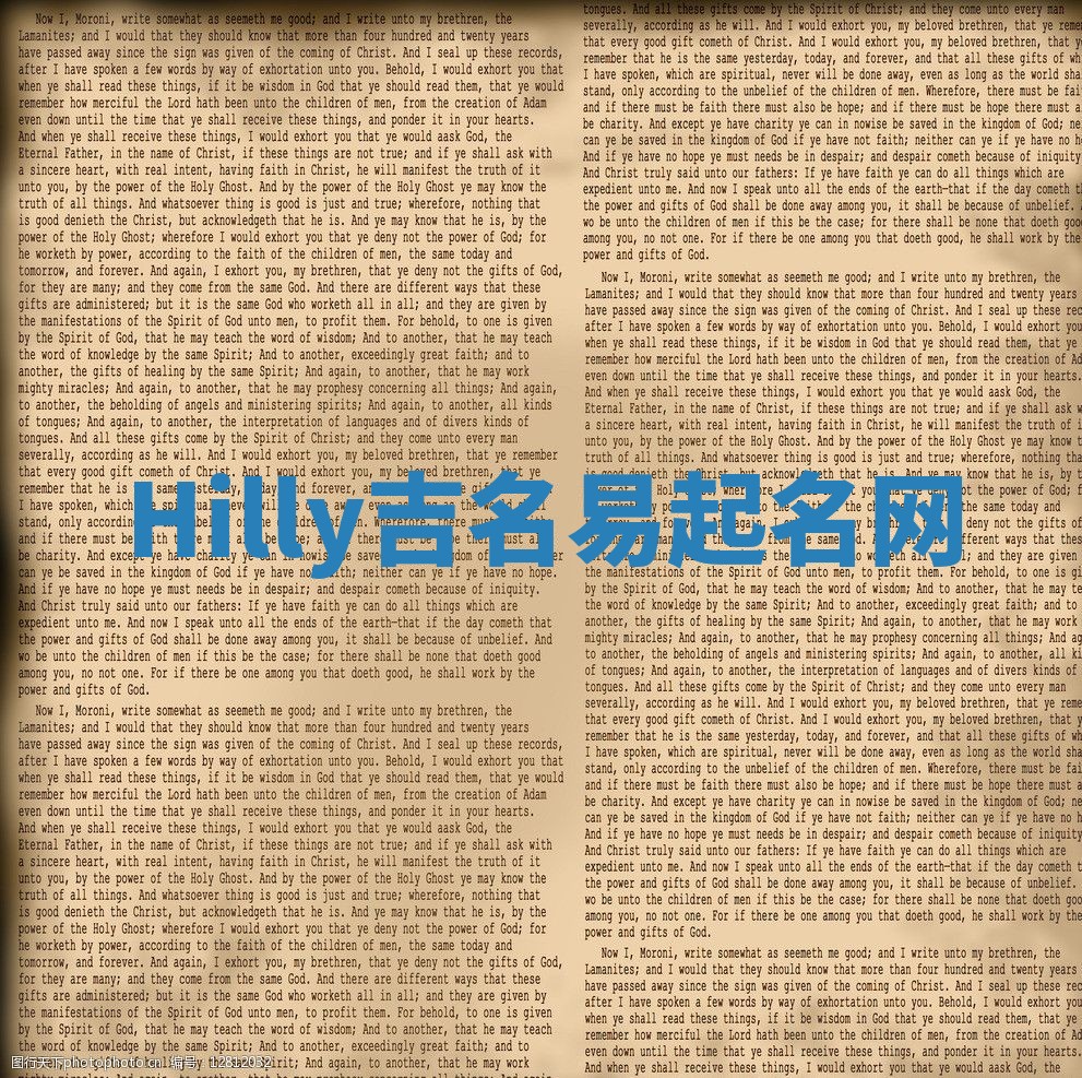 Hilly吉名易起名网