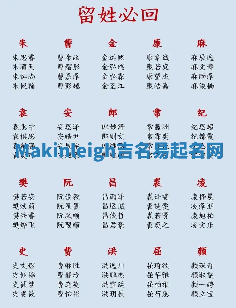 Makinleigh吉名易起名网 Makinleigh吉名易起名网