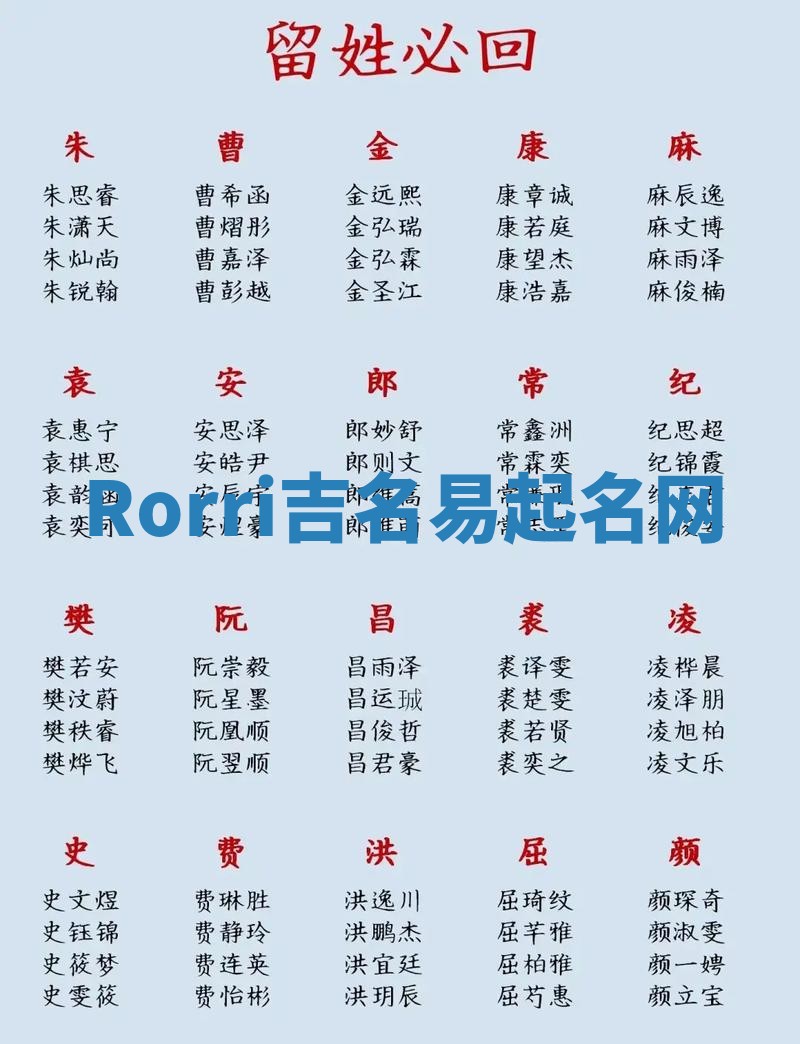 Rorri吉名易起名网 Rorri吉名易起名网
