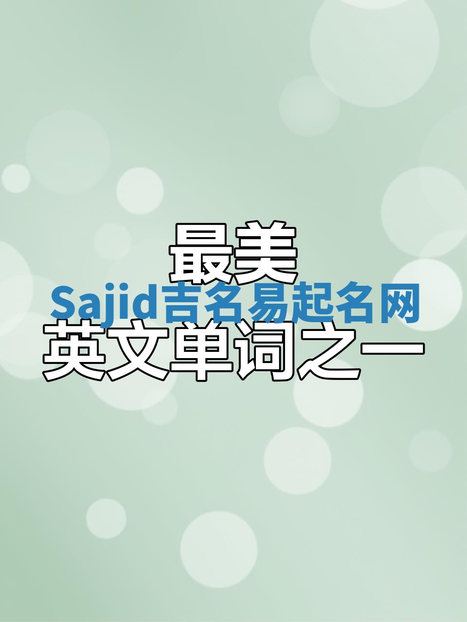 Sajid吉名易起名网