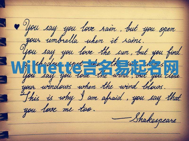 Wilnette吉名易起名网