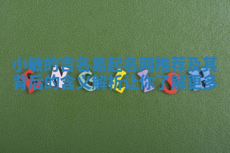 小敏的吉名易起名网推荐及其背后的含义解析让你了解更多